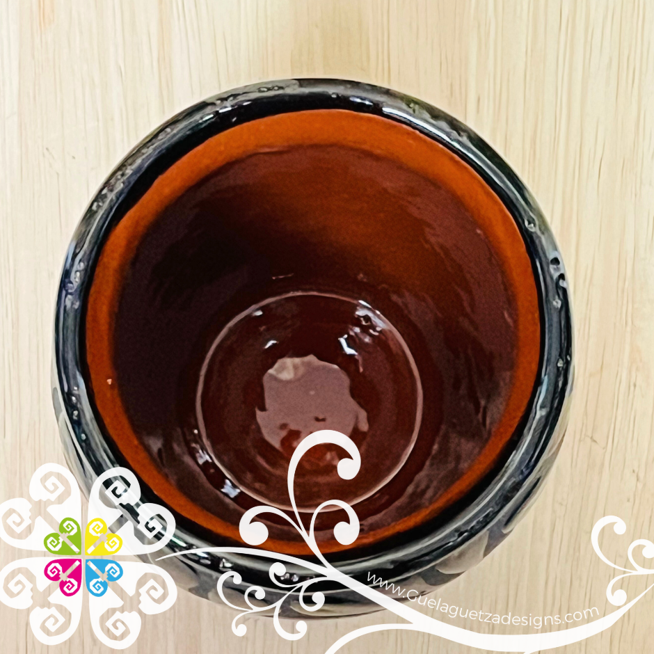 Set of Black / Black Espiga Plumeado Cantarito Cup - Set Clay Cantarito