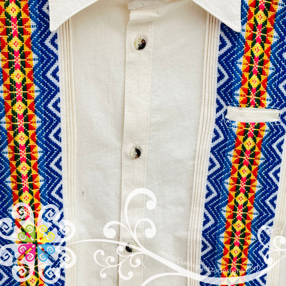 Beige Guayabera Michoacán - Embroider Men Shirt
