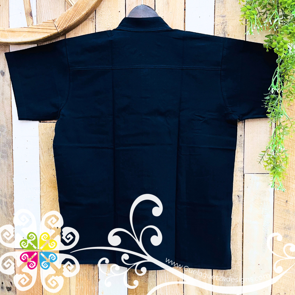 Plus Size Navy Blue Lace Men Guayabera - Men Shirt