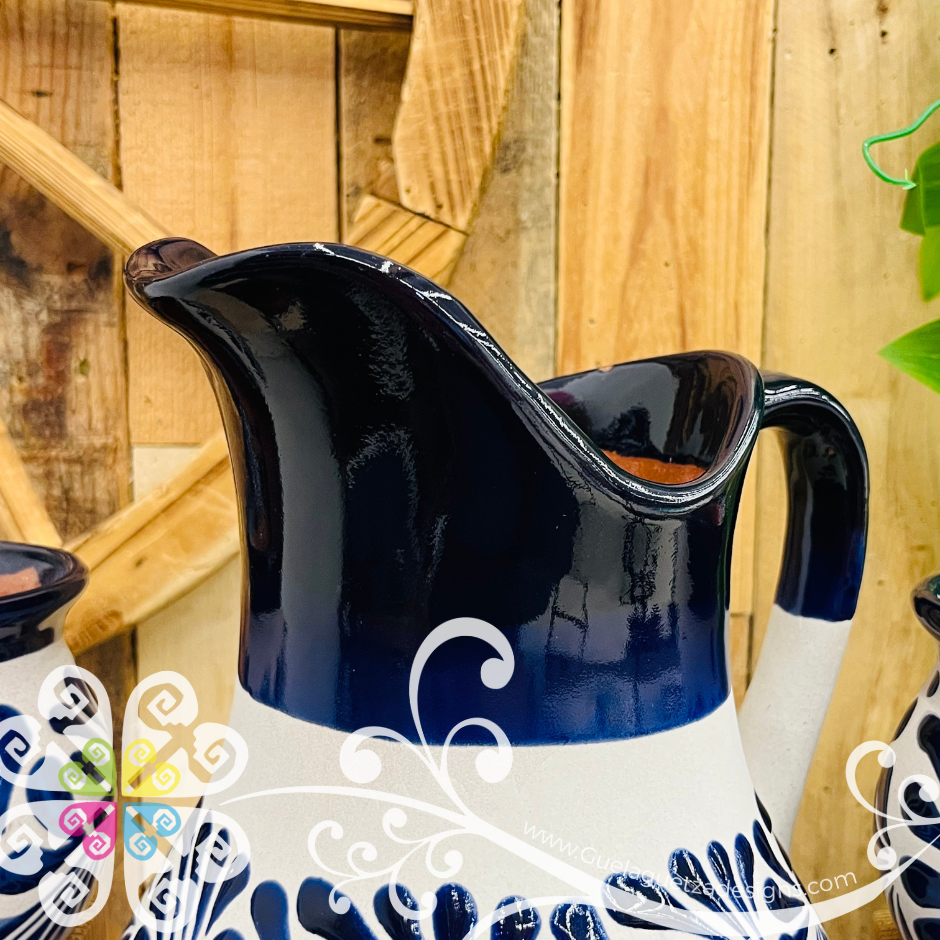 Cobalt Blue Espiga Pato Pitcher Set - 4 Jarritos