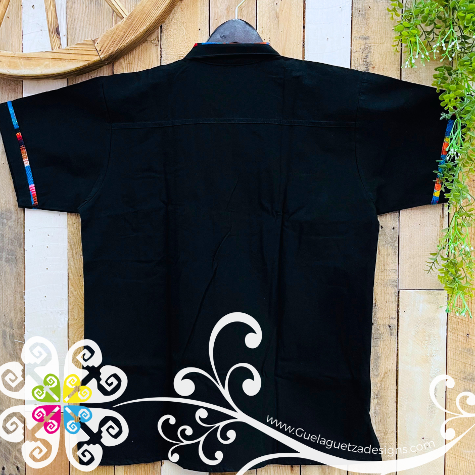 Black Men Coralillo Shirt Double Lines - Men Shirt