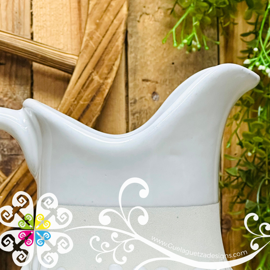 Engobe/White Espiga Pato Pitcher Set - 4 Cups