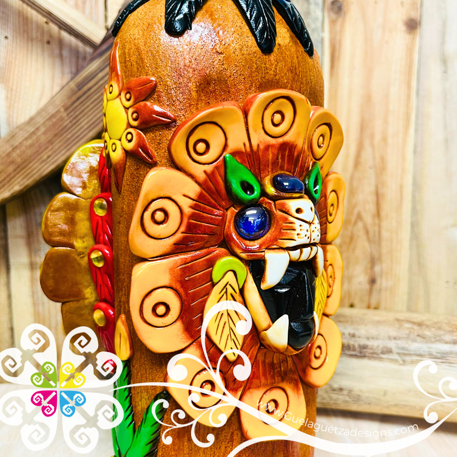 Large Warrior Glass Bottle Container - Epoxy Clay Tequila Glass Bottle
