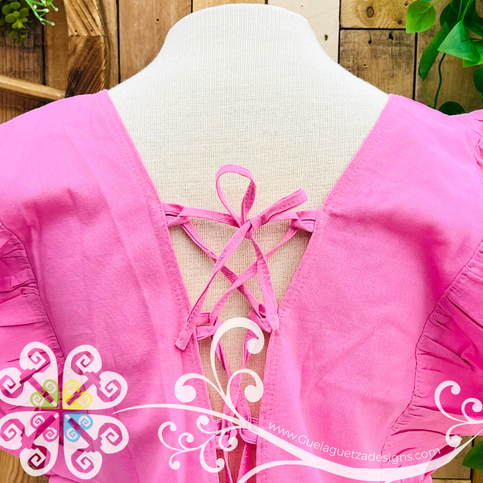 Pink Coqueta San Antonino Crop Top