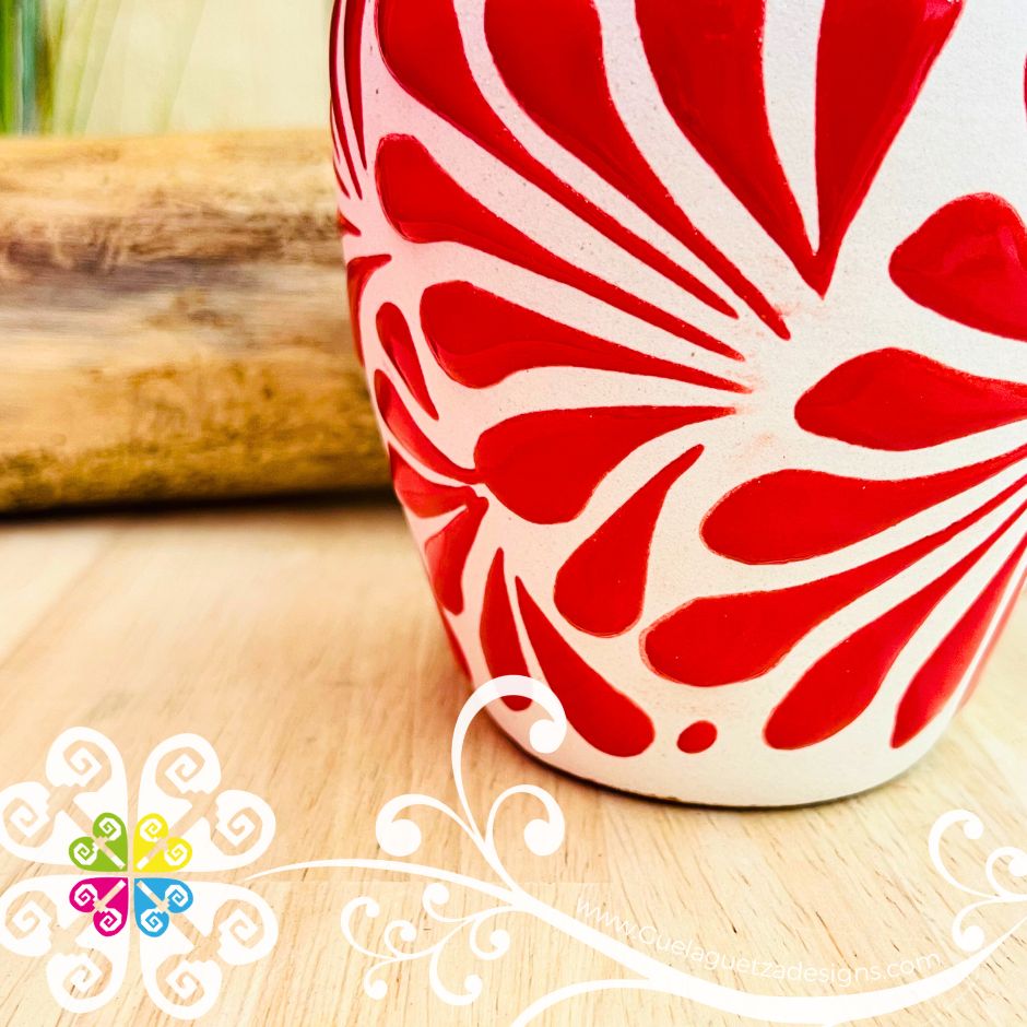 Set of Engobe Rainbow Espiga Plumeado Cantarito Cup - Set Clay Cantarito