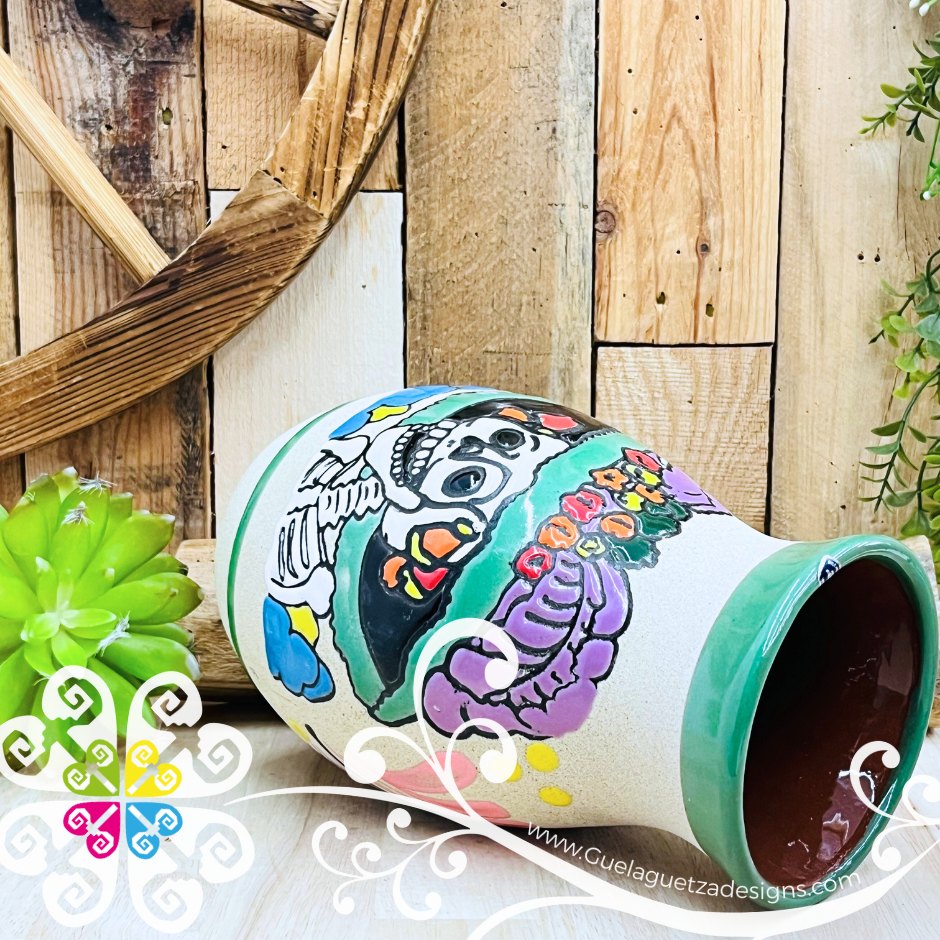 Pistachio Catrina Ovulo Vase - Mexican Home Décor