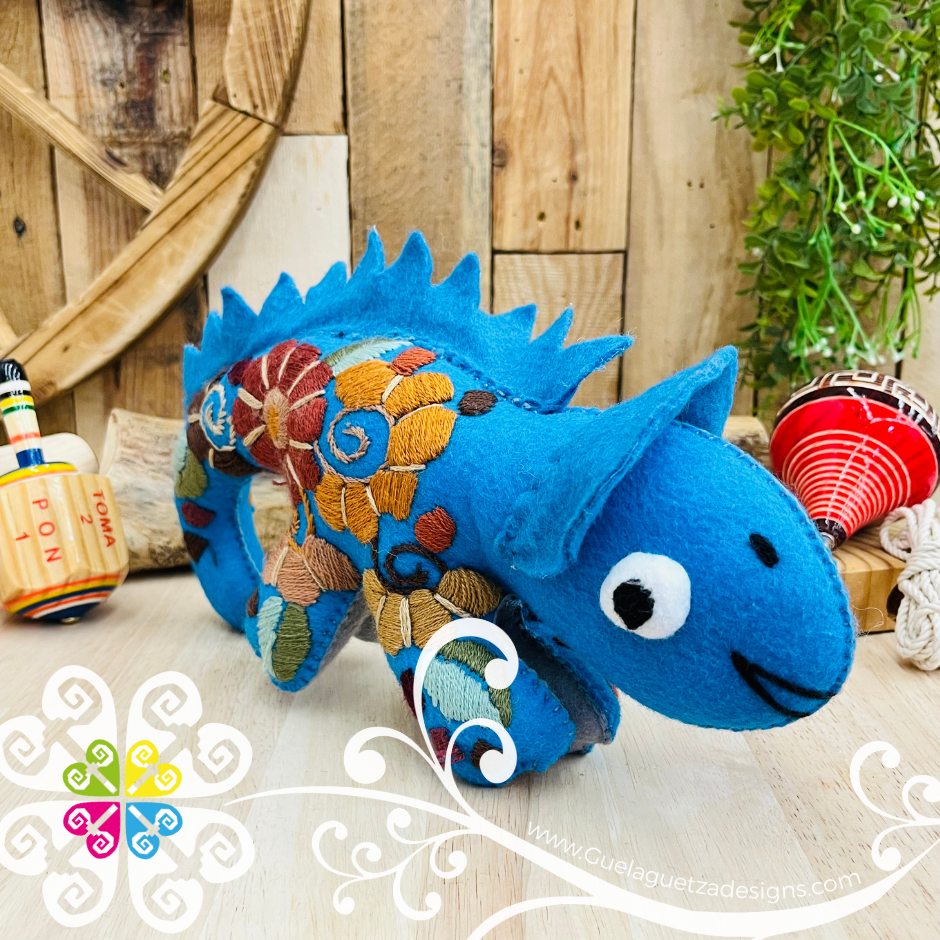 Embroidered Chameleon - Chiapas Stuffed Animal