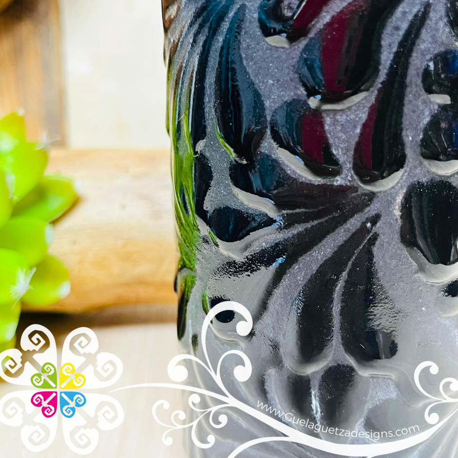 Set of Black Espiga Plumeado Cup - Set Clay Cup