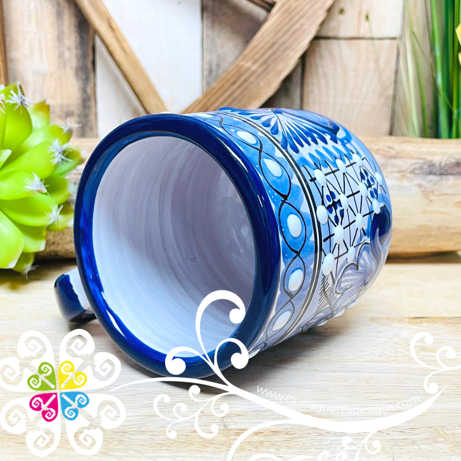 Set of 4 Blue Flowers - Talavera Mug