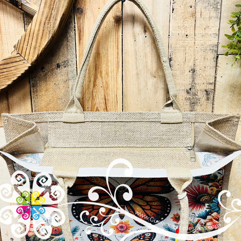 Monarch Mexican Jute Tote - Grocery Tote