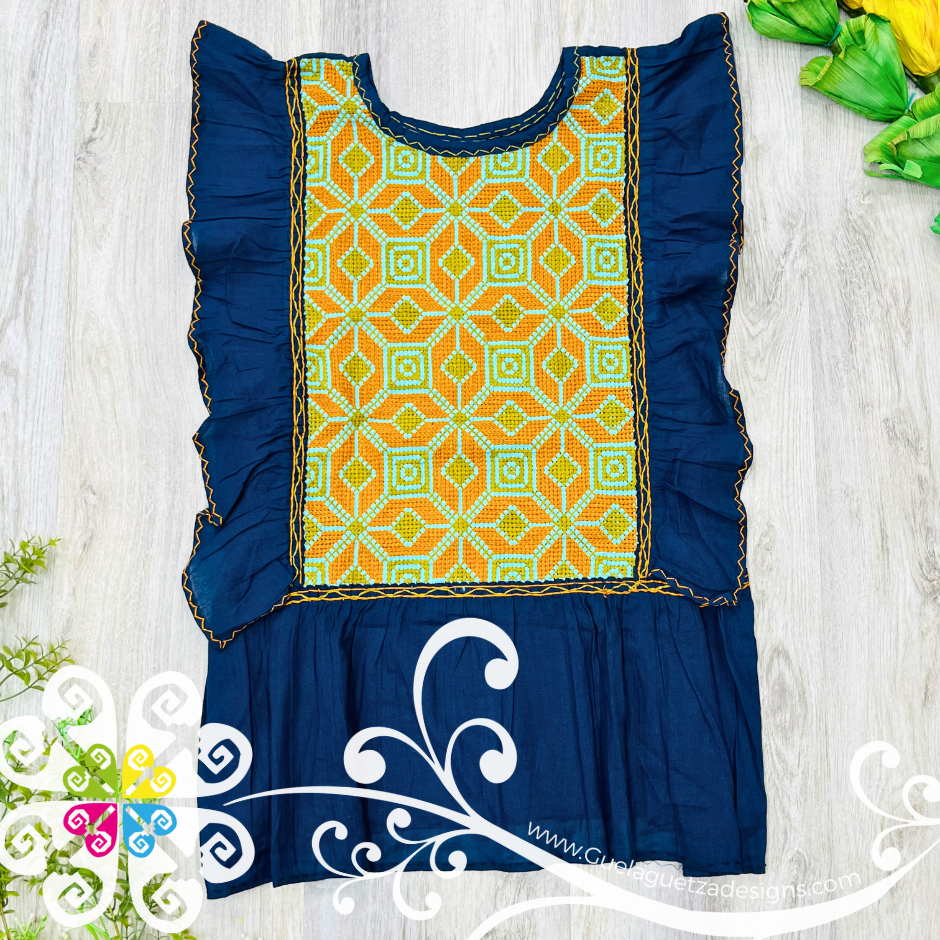 Punto Cruz Perchera Top - Short Flutter Sleeve