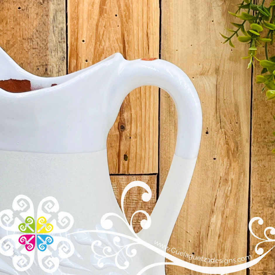 Colibri White Espiga Large Pato Clay Pitcher - Jarro de Barro