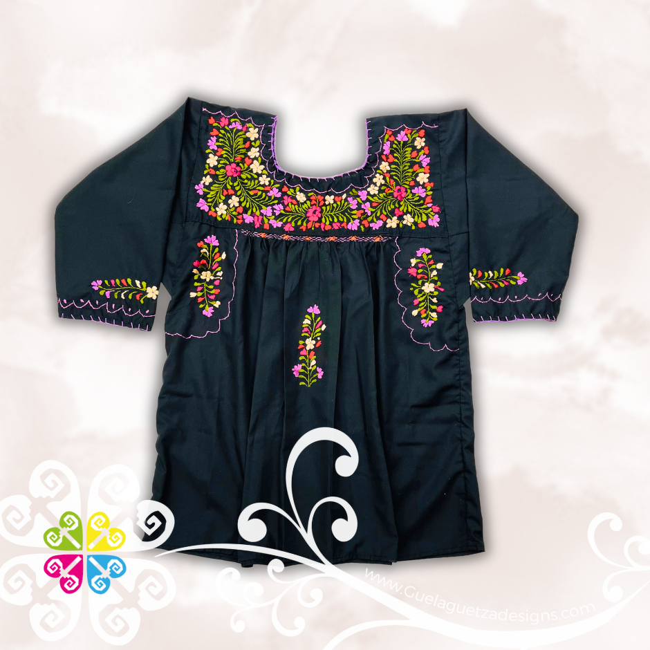 Large Blusa San Antonino Sencilla- 3/4 Sleeve - Embroider Women Top