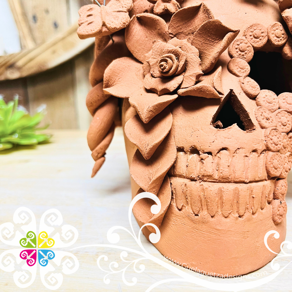 Large Sunflower Skull - Capula Clay Home