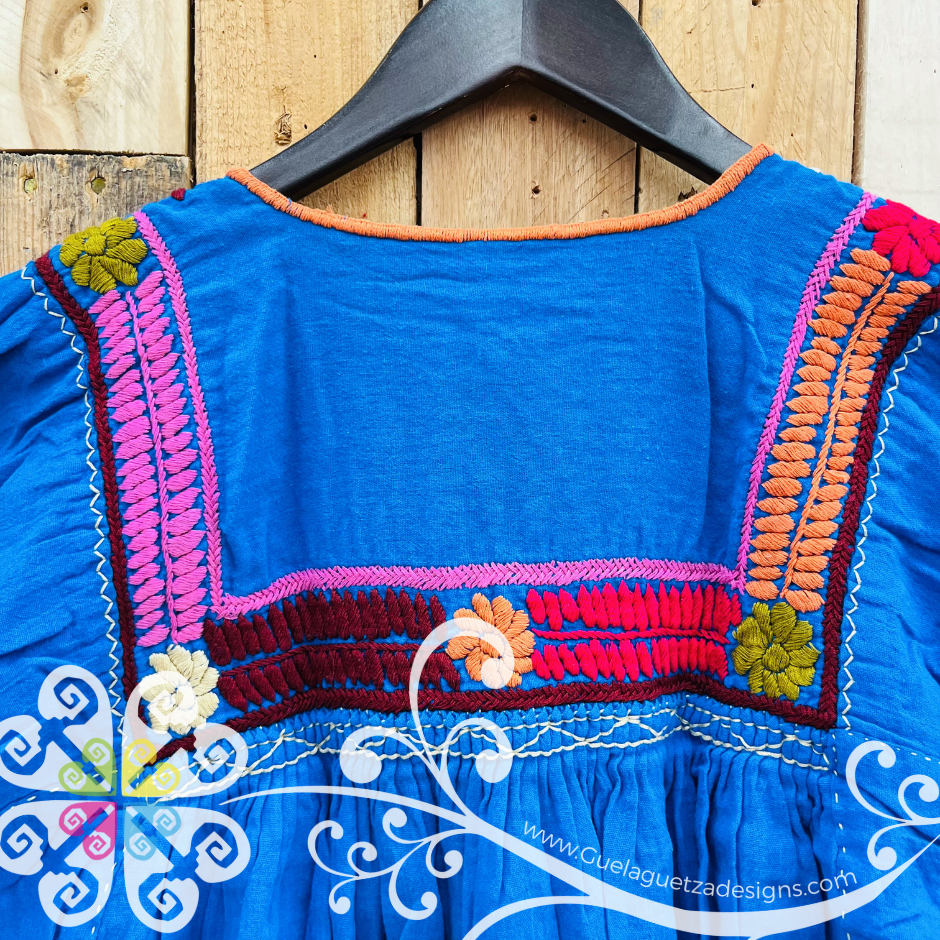 Colorful Embroider Rococo Top with Buttons - Long Sleeve