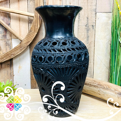 Extra Large Black Clay Vase - Barro Negro Oaxaca