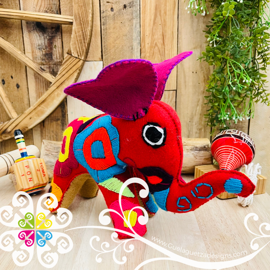 Embroidered Elephant - Chiapas Stuffed Animal