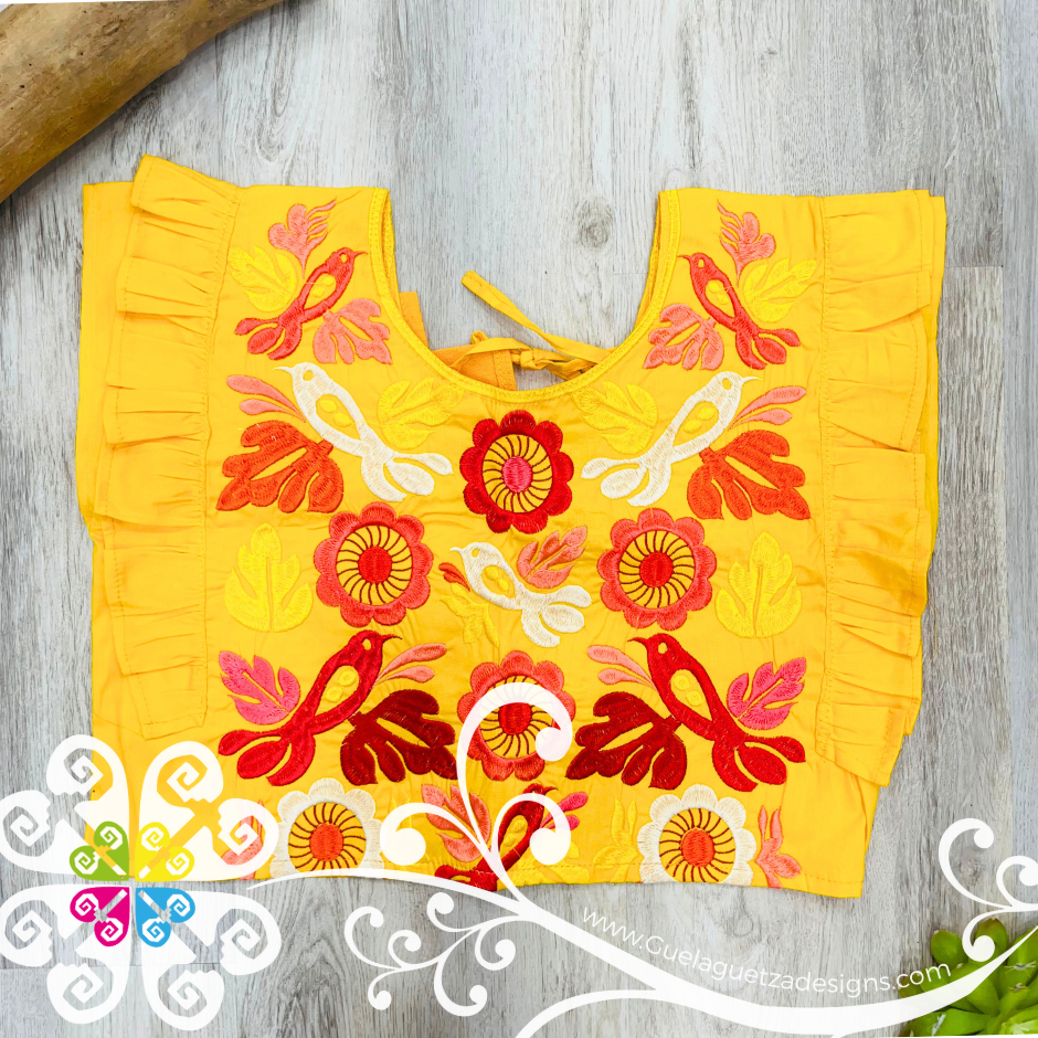 Coqueta Tehuana Floral Crop Top – Guelaguetza Designs