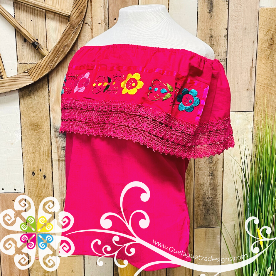 Fuchsia Campesina Embroider - Women Top