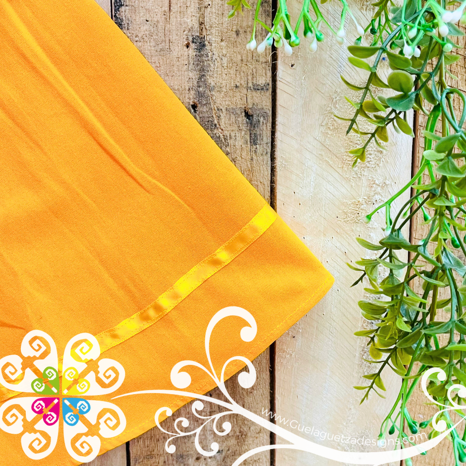 Yellow Tehuana Embroider Campesino Children Dress