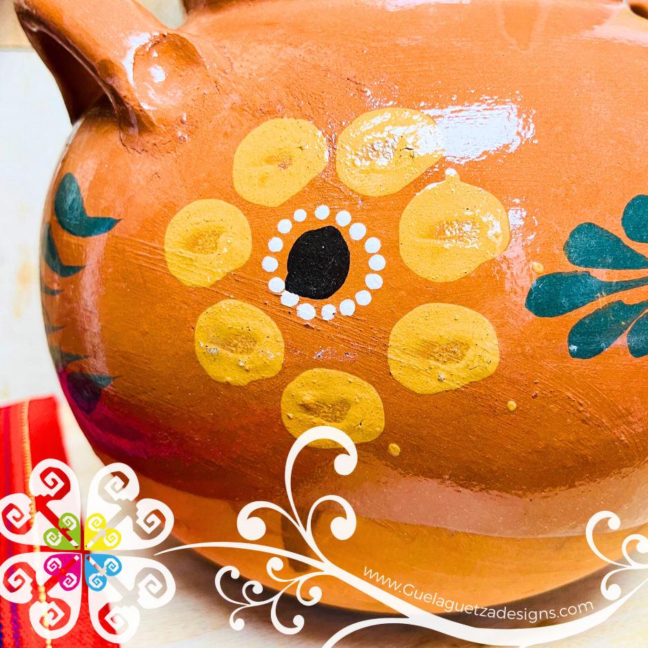 Large Olla de Barro Con Tapa Corona de Barro