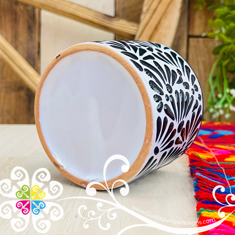 Large Tazon Black Talavera Candle - Artisan Candles