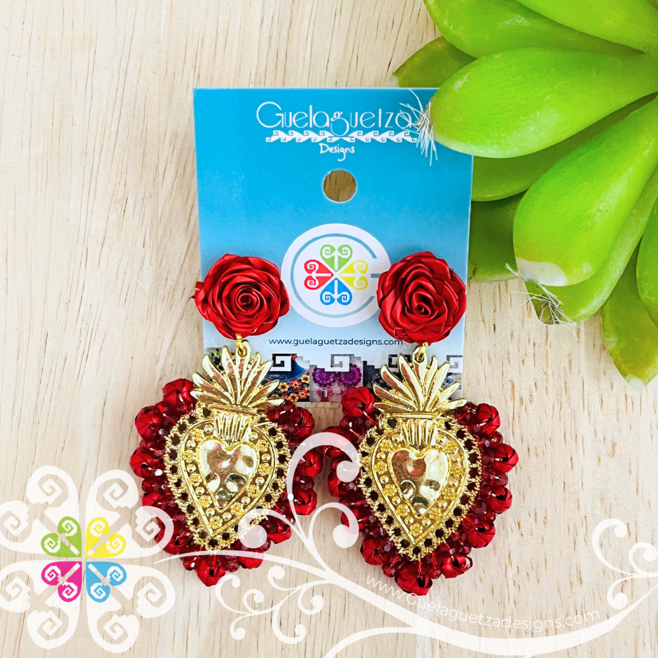 Medium Solid Color Corazon Milagrito Studs- Palm Earrings