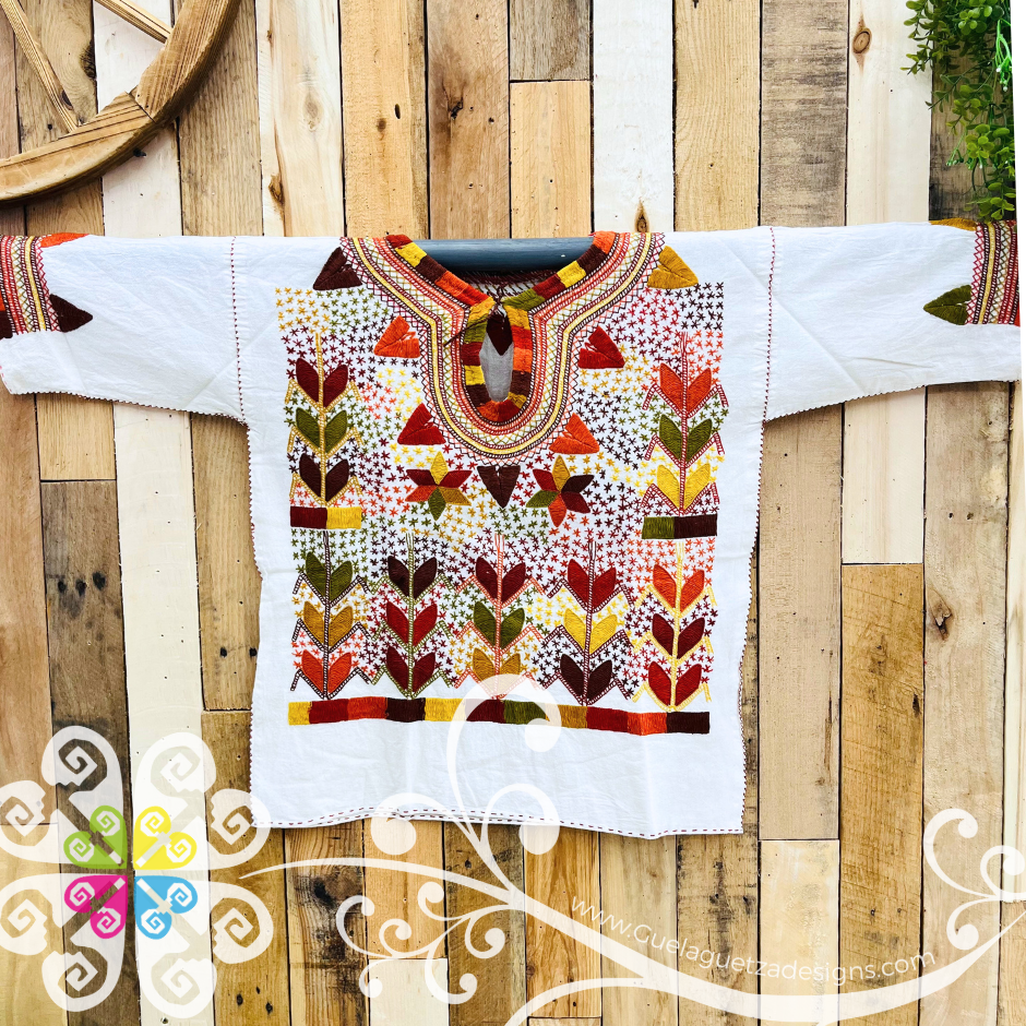 Medium Milpa Embroider 3/4 Sleeve Top - Blusa Bordada