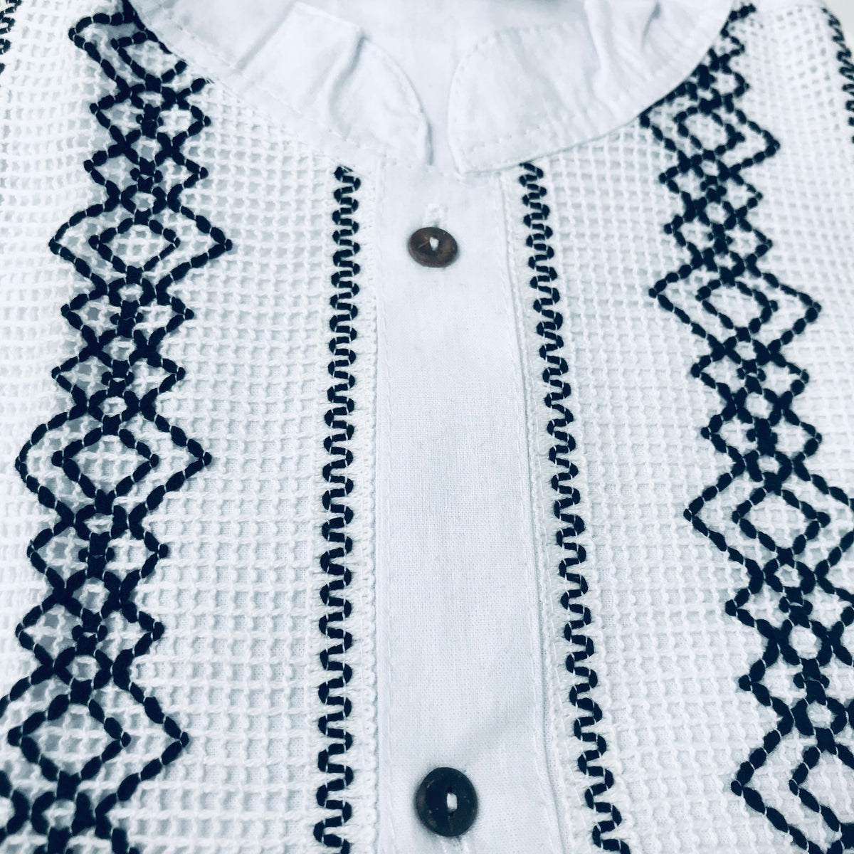 Plus Size White Lace Men Guayabera - Men Shirt