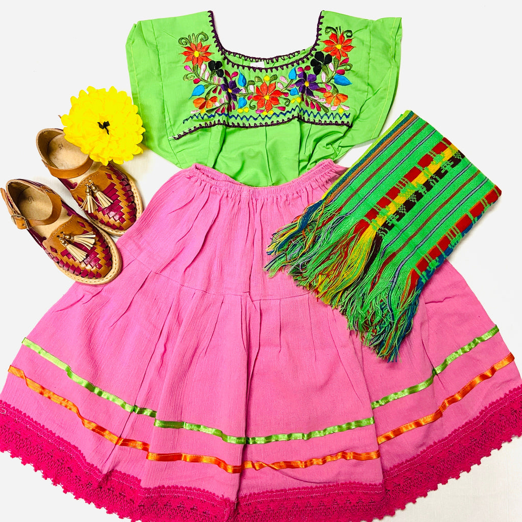 2T Traje Nina 12 de Diciembre - Indita / Children set – Guelaguetza Designs
