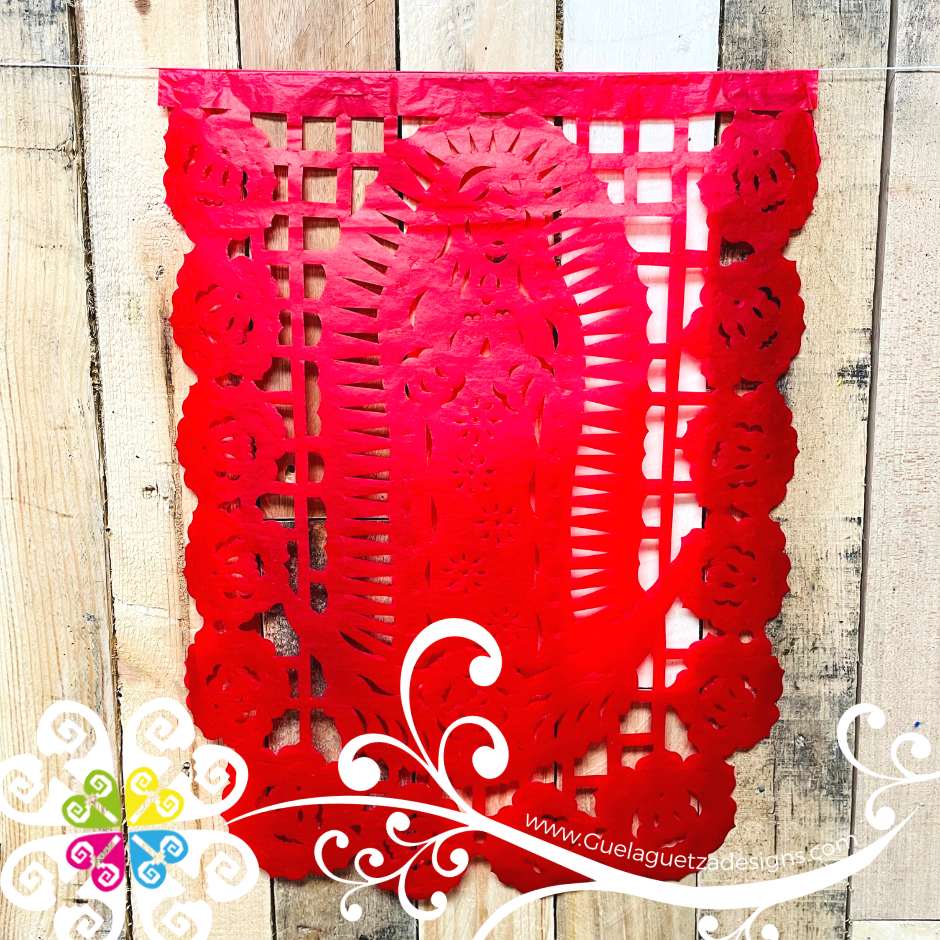 Virgen De Guadalupe Papel Picado - 12 de Diciembre Banner