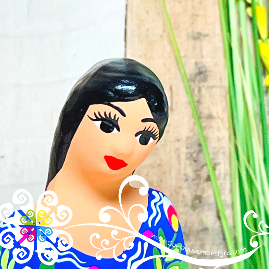 Seated Lucia Michoacana Doll - Ceramic Statue