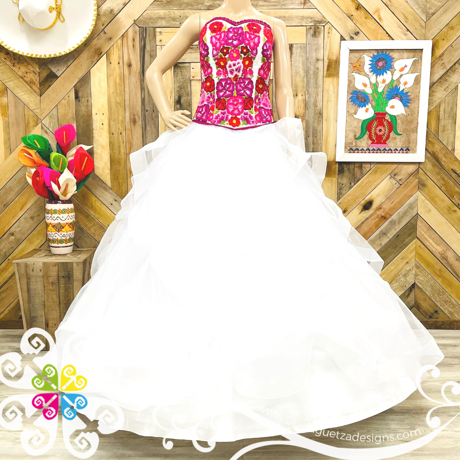 Tehuana Embroider Wedding Dress - CUSTOM ORDER Tehuana Embroider Wedding Dress - CUSTOM ORDER