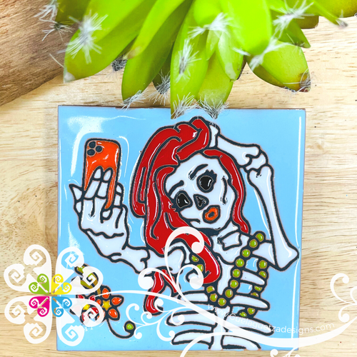 Selfie Toxica Coaster Tile - Single Day of the Dead Coaster