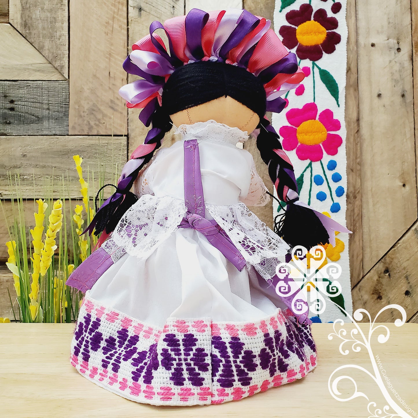 Purple Maria Mexican Otomi Doll - Fina