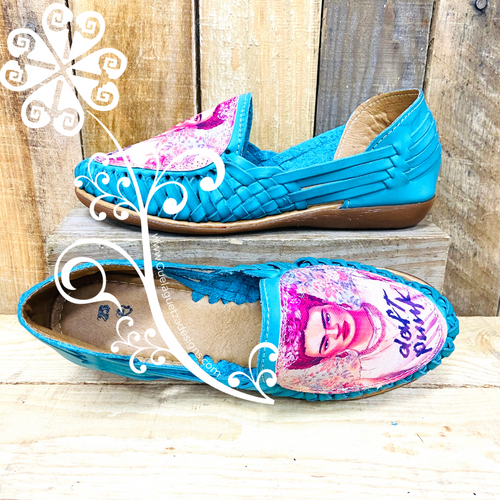 Frida Flat Shoes- Teal Panchitos