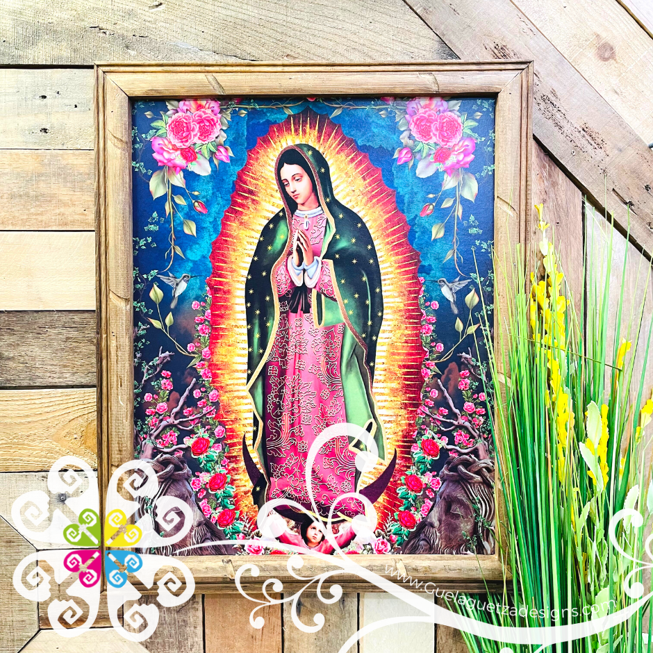 Small Virgen De Guadalupe Wood Wall Art - Litografia