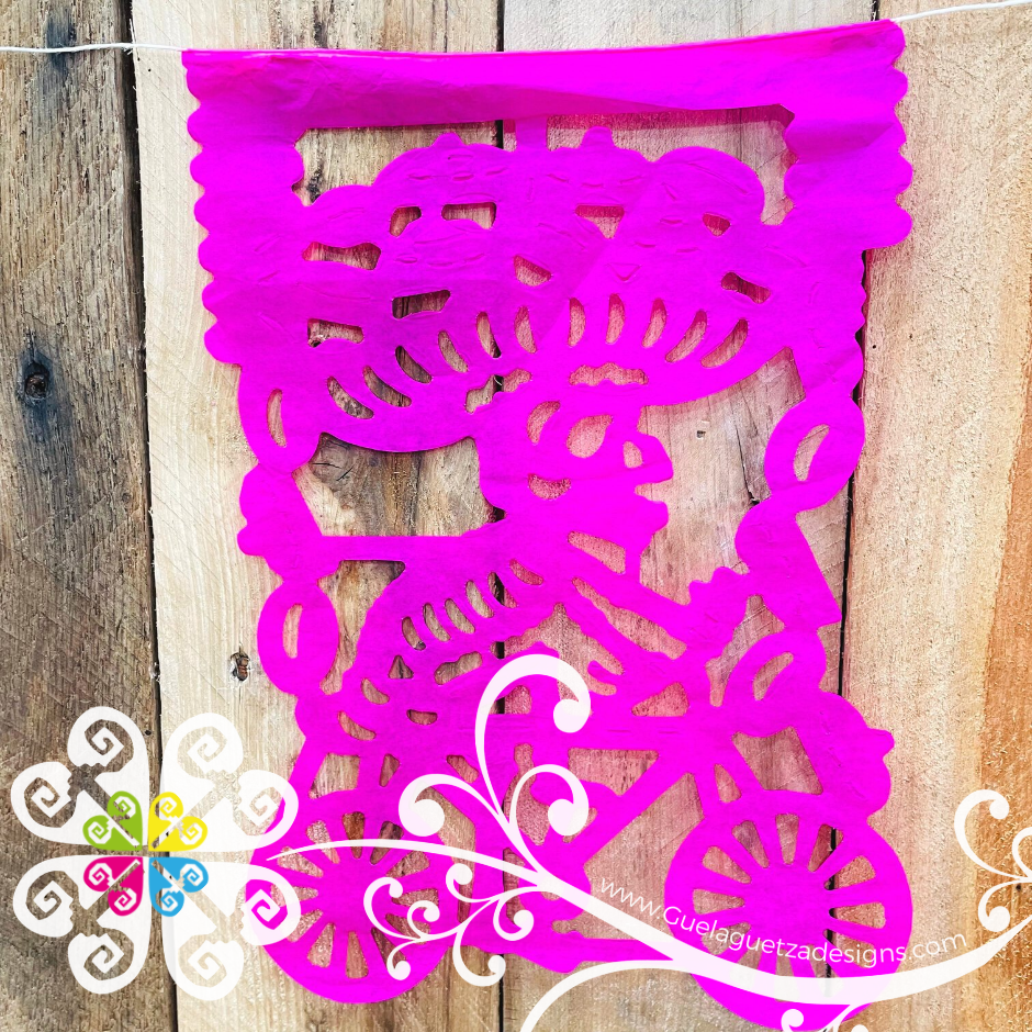 Large Biker Design- Papel Picado Banner