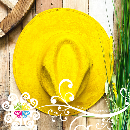 Canary Yellow Indiana Velvet Hat - Fall Hat