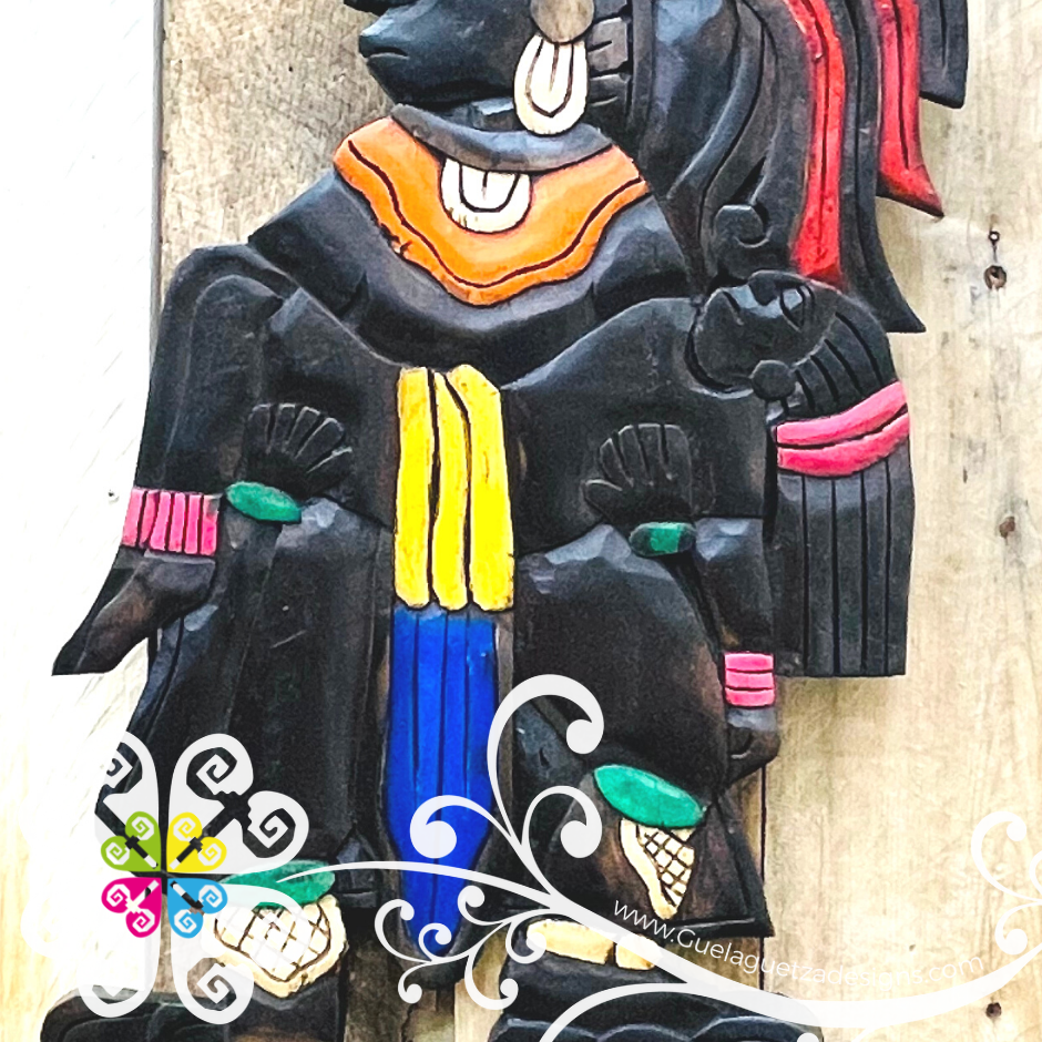 Mayan Warrior - Hand Carve Wood Figure