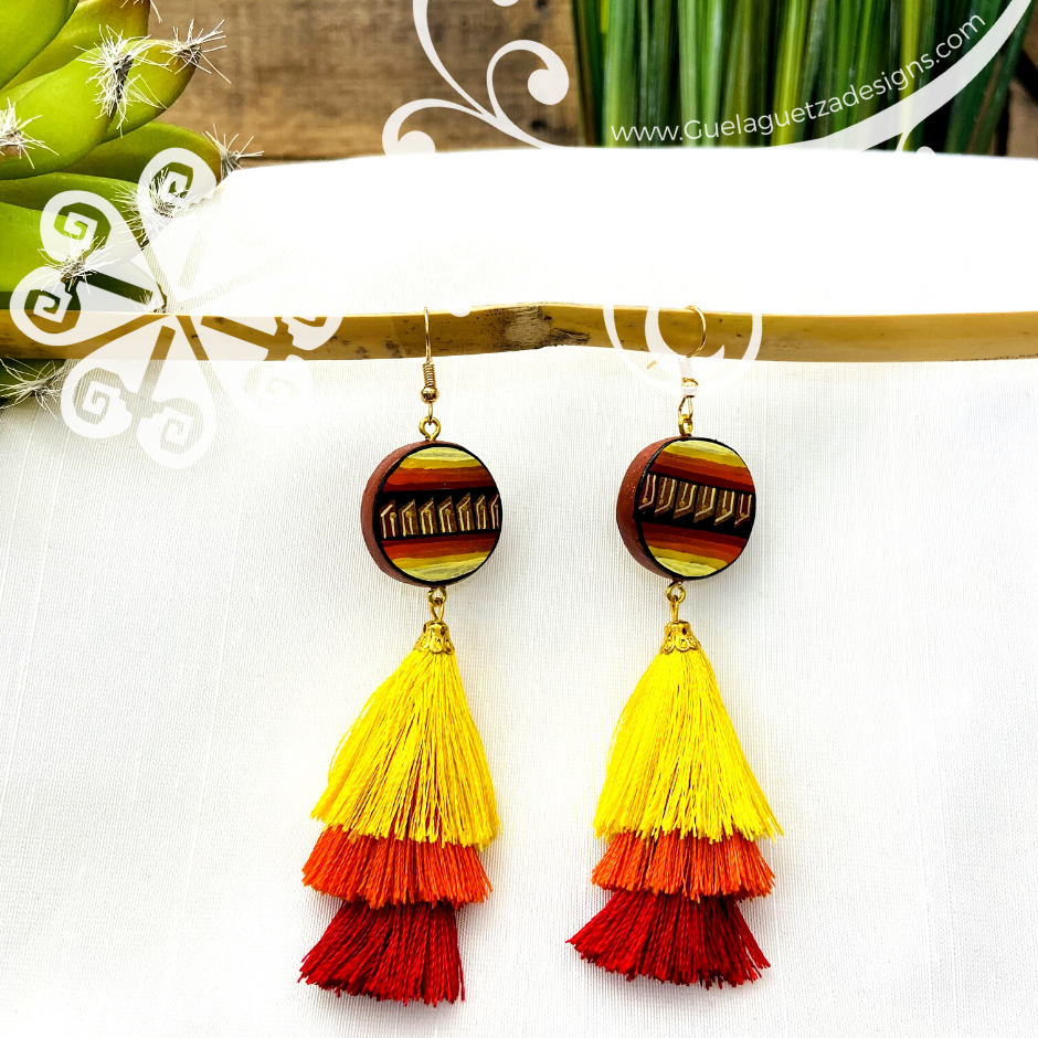Fine Hand Painted Earrings - Circle