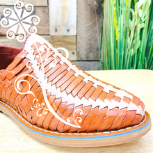 Terracotta with Beige Tejido Leather Men Shoes