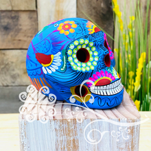 Small Multicolor Hand Painted Sugar Skull  - Calaverita Guerrero