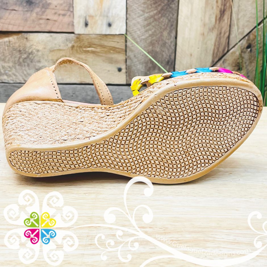 Natural Engraved Daisy Flowers - Wedges Women Shoes