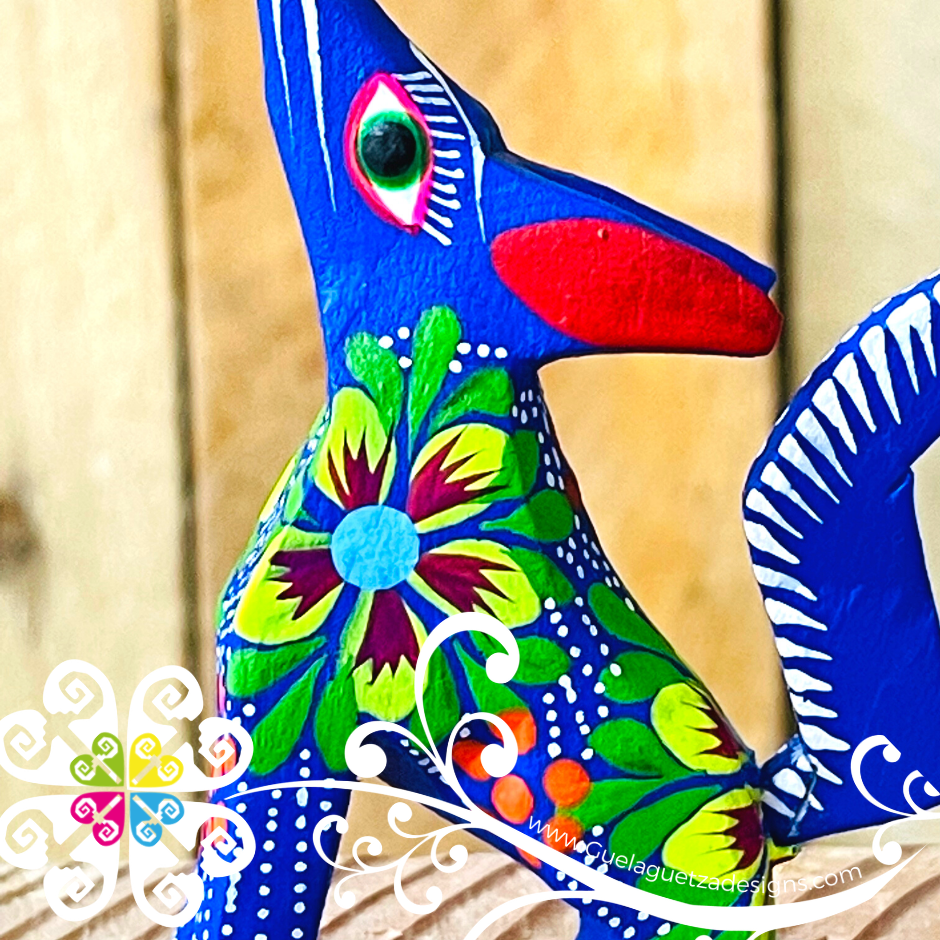 Mini Wolf Alebrije Handcarve Wood Decoration Figure
