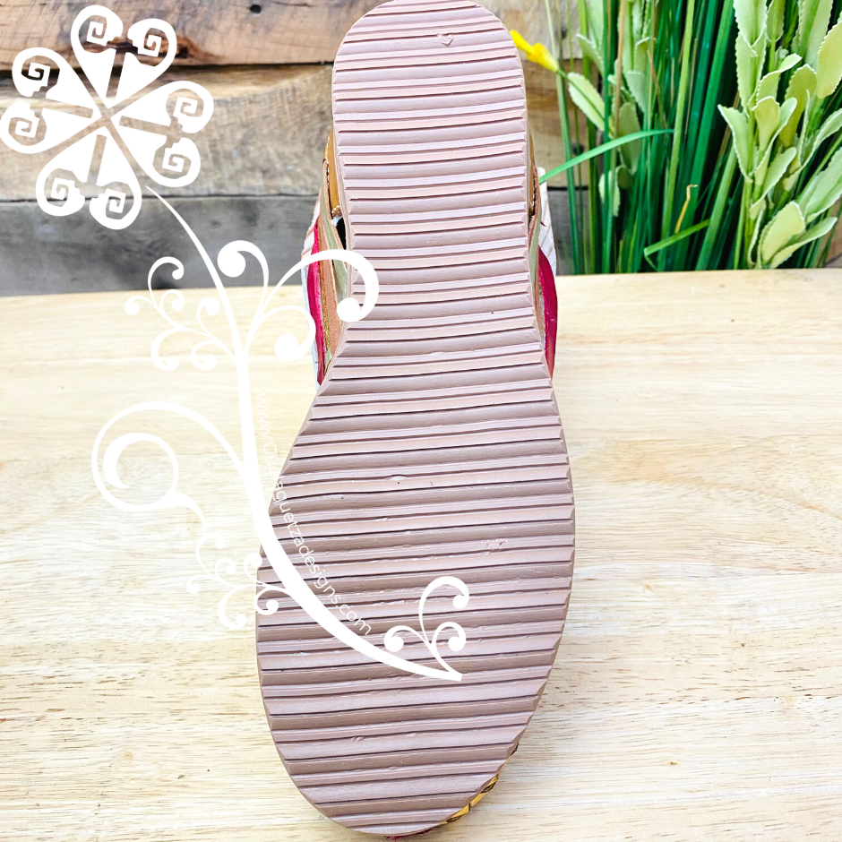 Frida Flat Shoes- Natural/Gold Red Scarf Panchitos