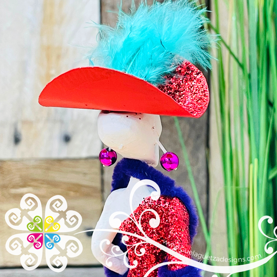 Red Little Clay Catrina - Catrina Brillantina