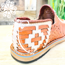 Terracotta with Beige Tejido Leather Men Shoes