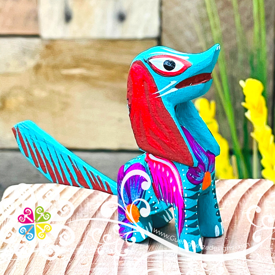 Mini Basset Hound Dog Alebrije Handcarve Wood Decoration Figure