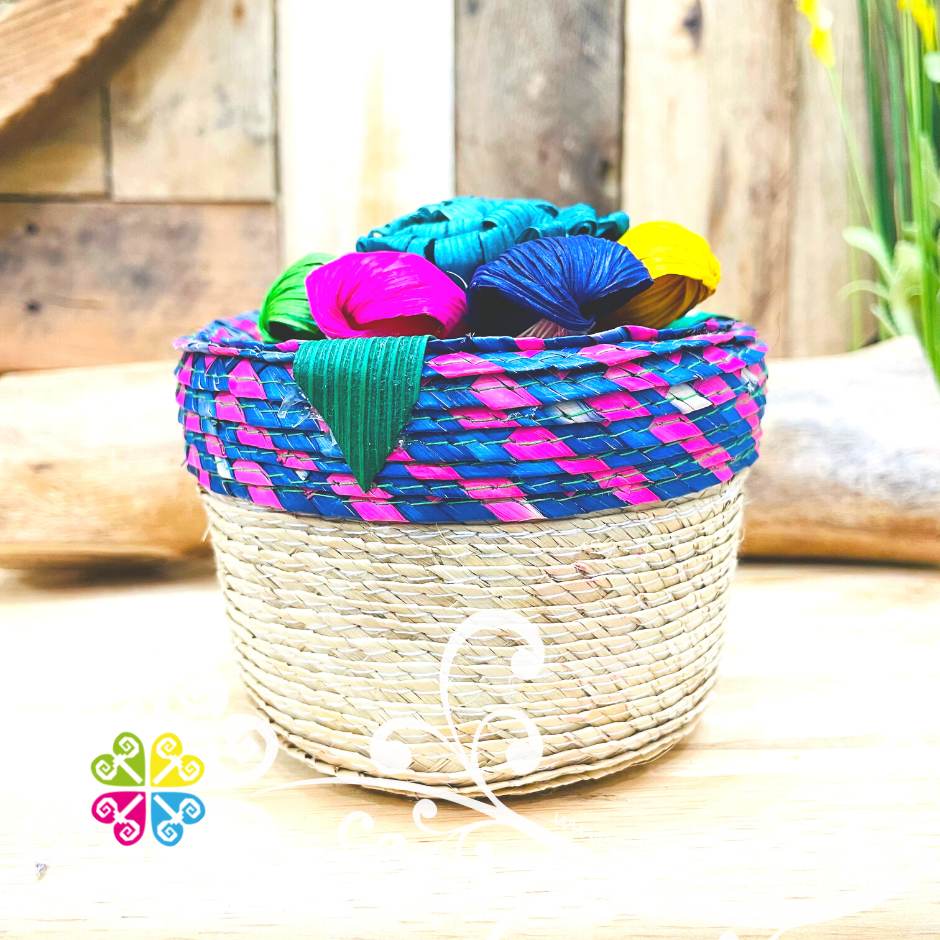 Medium - Floral Tenate with Lid